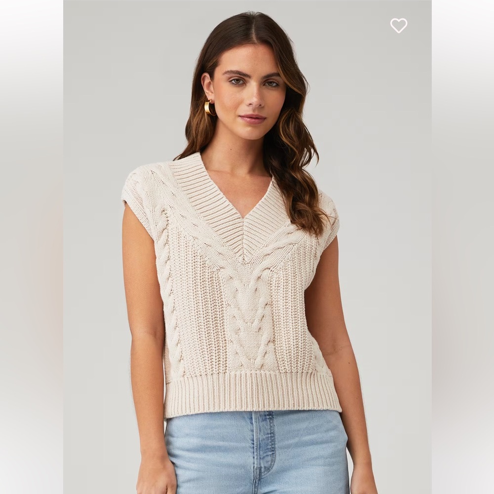 Pistola Women's Kiran Cream Cable Knit Sweater vest BNWT